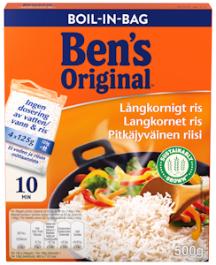 Ben's Original Pitkäjyväinen riisi keitinpusseissa 4x125g