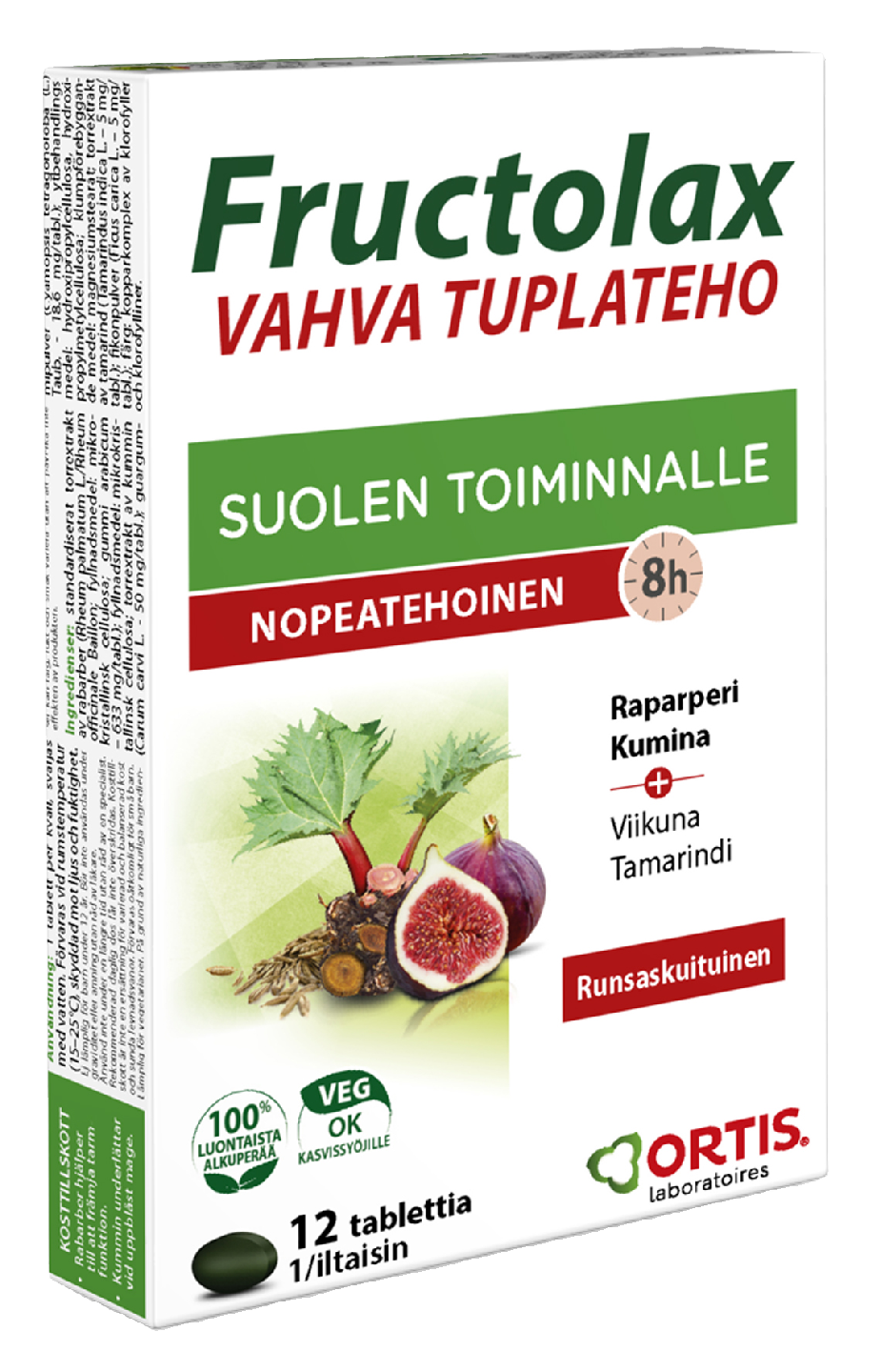 Fructolax Vahva Tuplateho runsaskuituinen ravintolisätabletti 11g/12 kpl