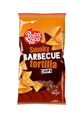 Poco loco smoky barbecue tortilla chips 450g maissilastu