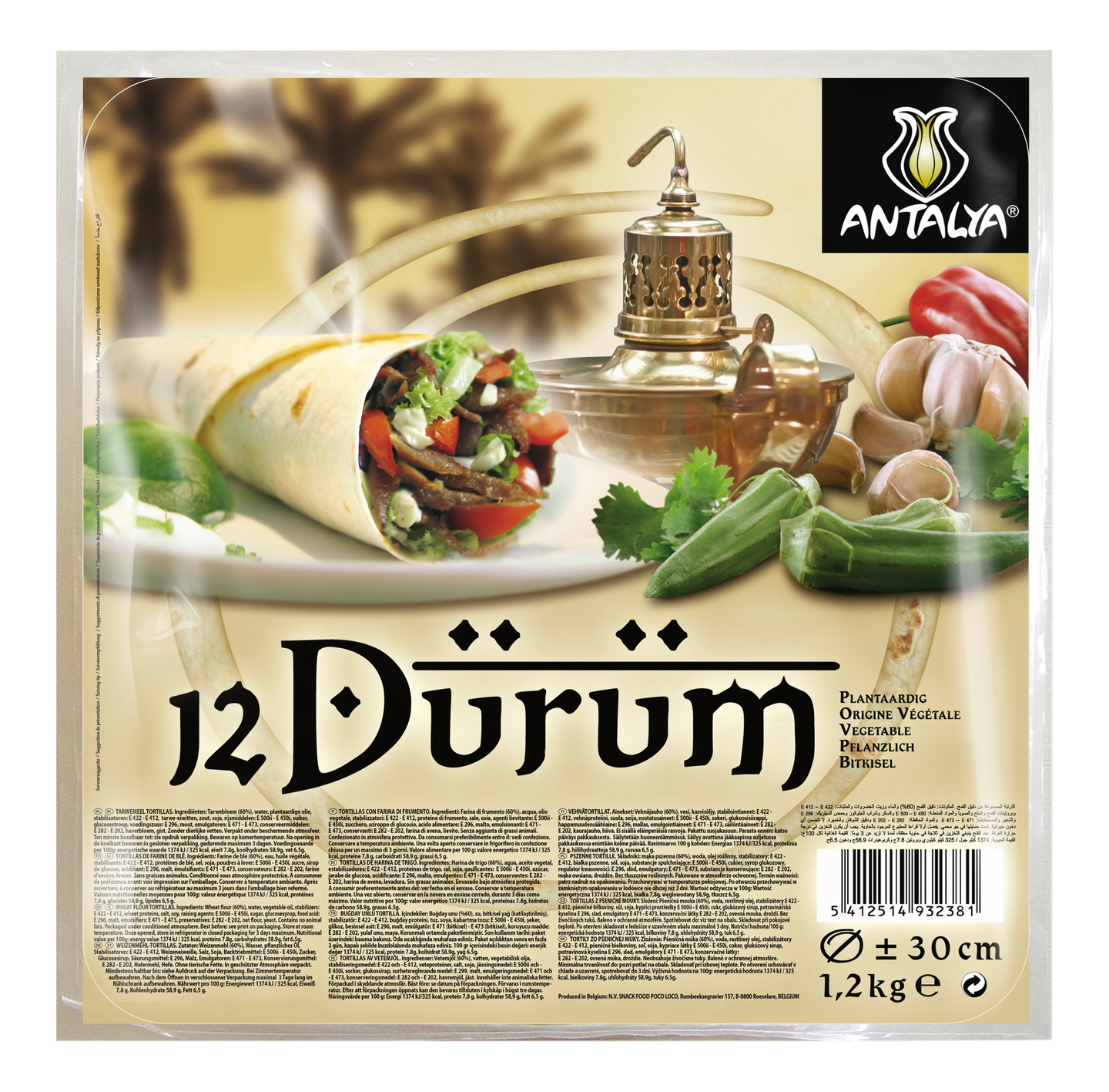 Antalya dürüm vehnätortilla 12kpl/1,2kg