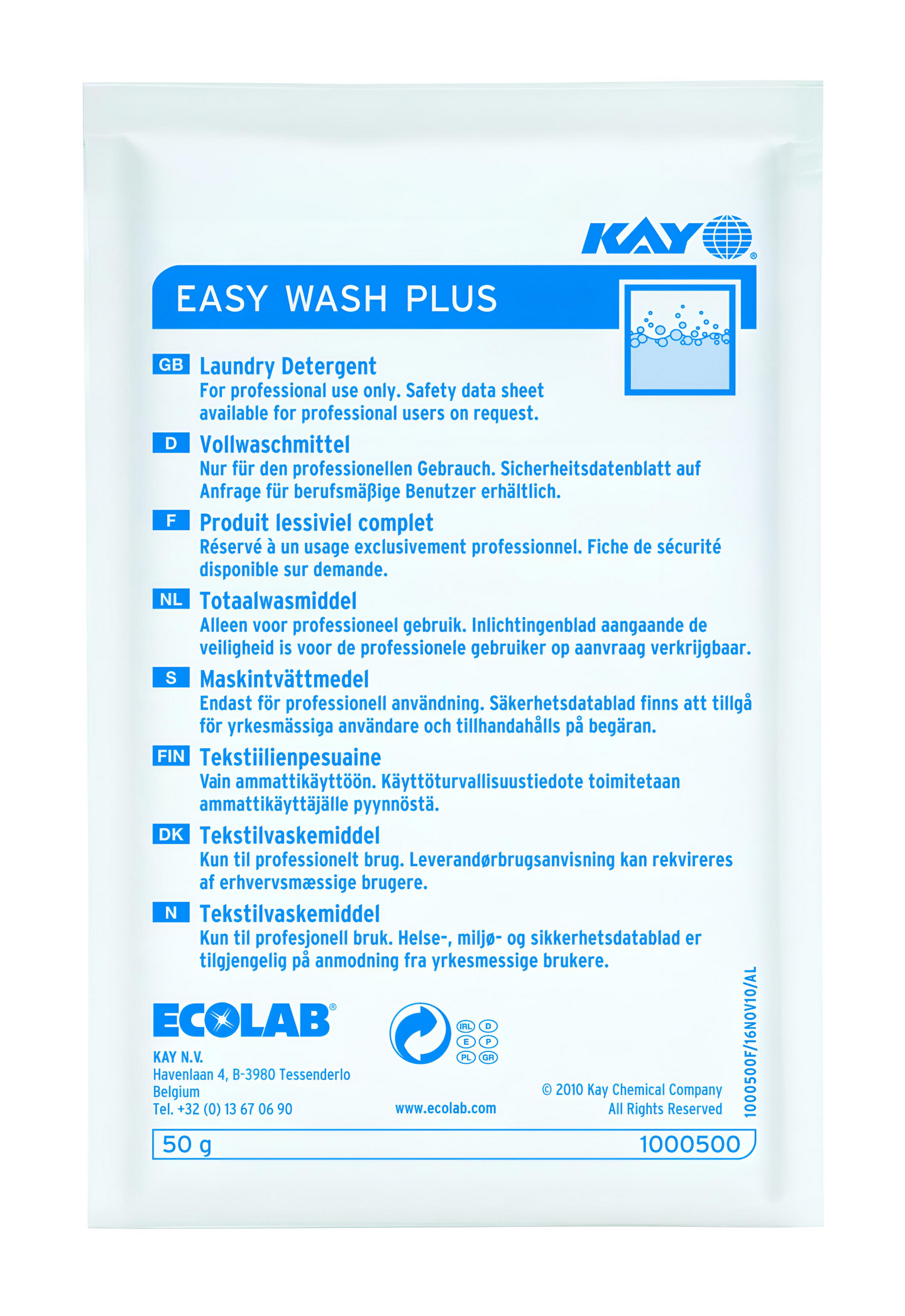 Kay Easy Wash Plus Pesujauhe pyykeille 50g