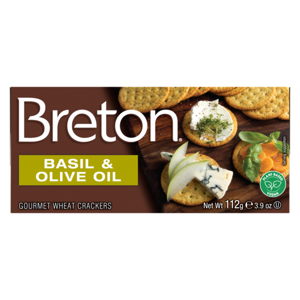 Breton voileipäkeksi 112g basilika oliiviöljy