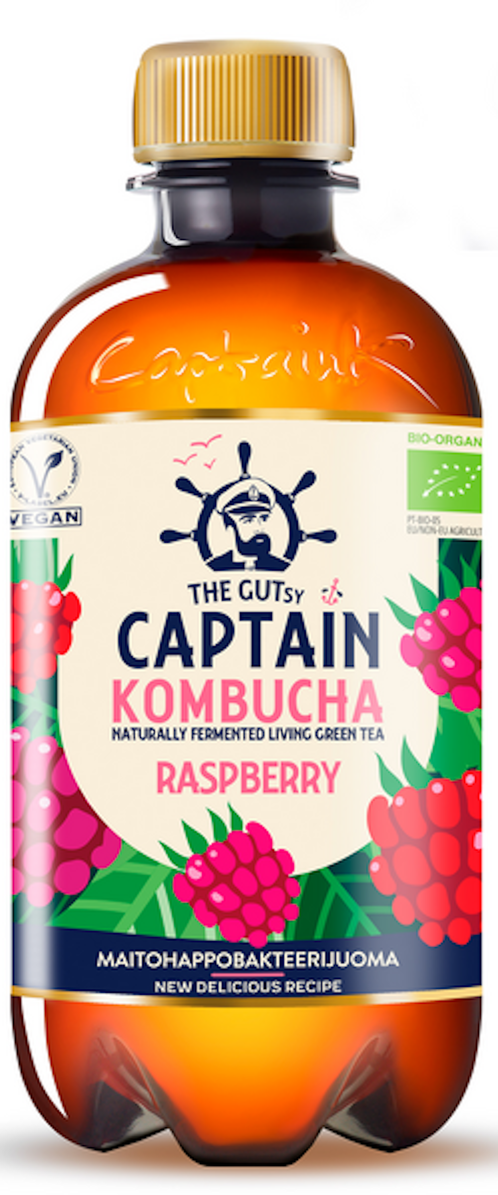 The Gutsy Captain Kombucha Raspberry 0 4l Luomu — Horeca Tukku Kespro