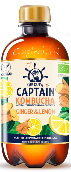 The Gutsy Captain Kombucha Ginger-Lemon 0,4l luomu