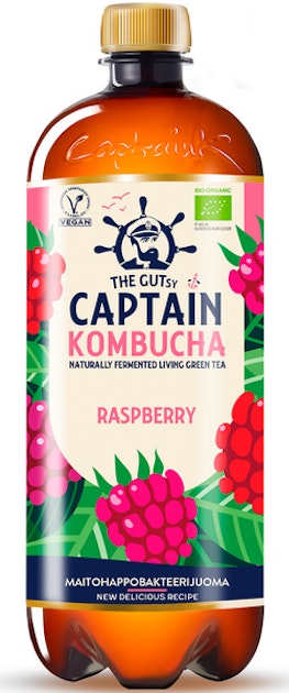 The Gutsy Captain Kombucha California Raspberry 0 95l Luomu K Ruoka Verkkokauppa