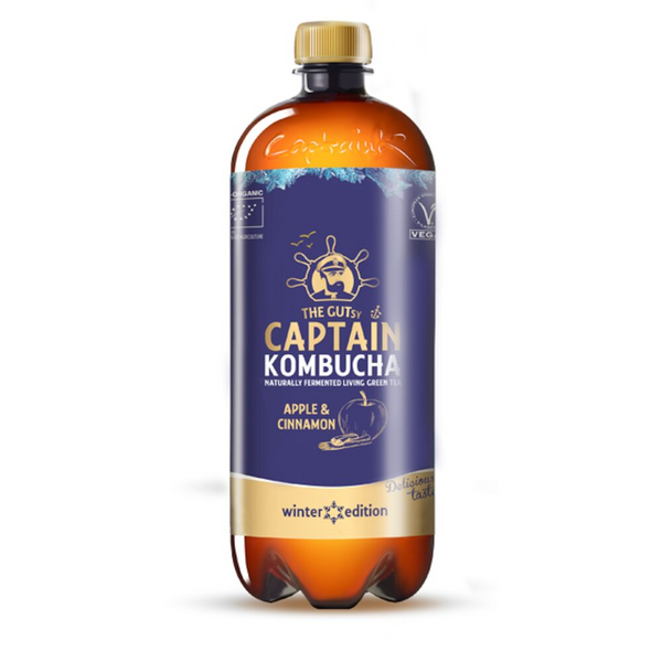 The Gutsy Captain Kombucha apple-cinnamon kombucha-juoma 0,95l luomu