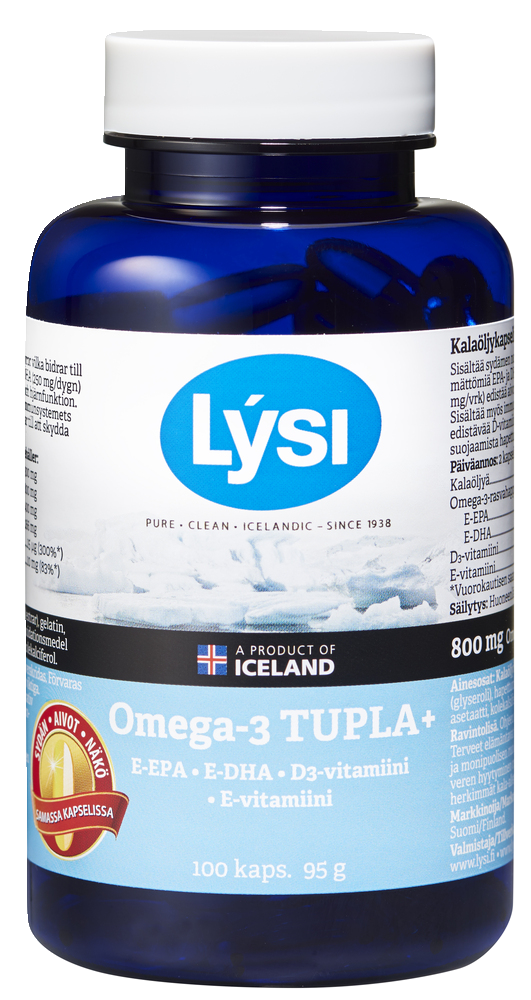 Lysi Omega-3 Tupla 100 kapselia kalaöljy