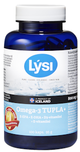 Lysi Omega-3 Tupla 100 kaps. kalaöljy