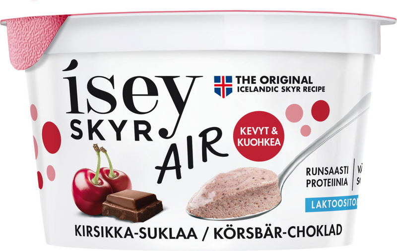Isey Skyr Air kirsikka-tumma suklaa laktoositon maitovalmiste 125g