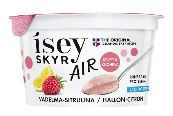 Isey Skyr Air vadelma-sitruuna laktoositon maitovalmiste 125g