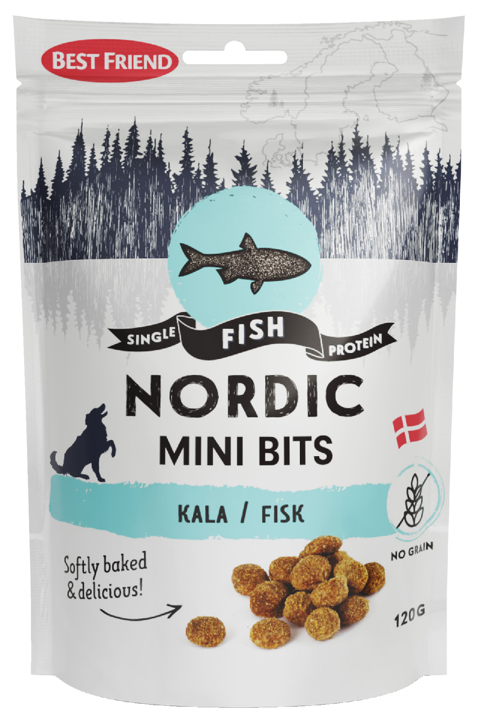 Best Friend Nordic Mini Bits makupalat koiralle 120g kala