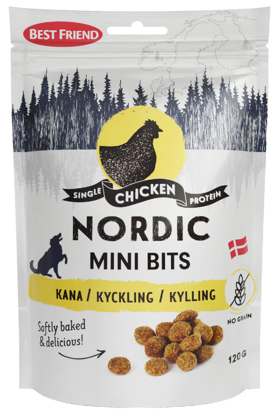 Best Friend Nordic Mini Bits makupalat koiralle 120g kana