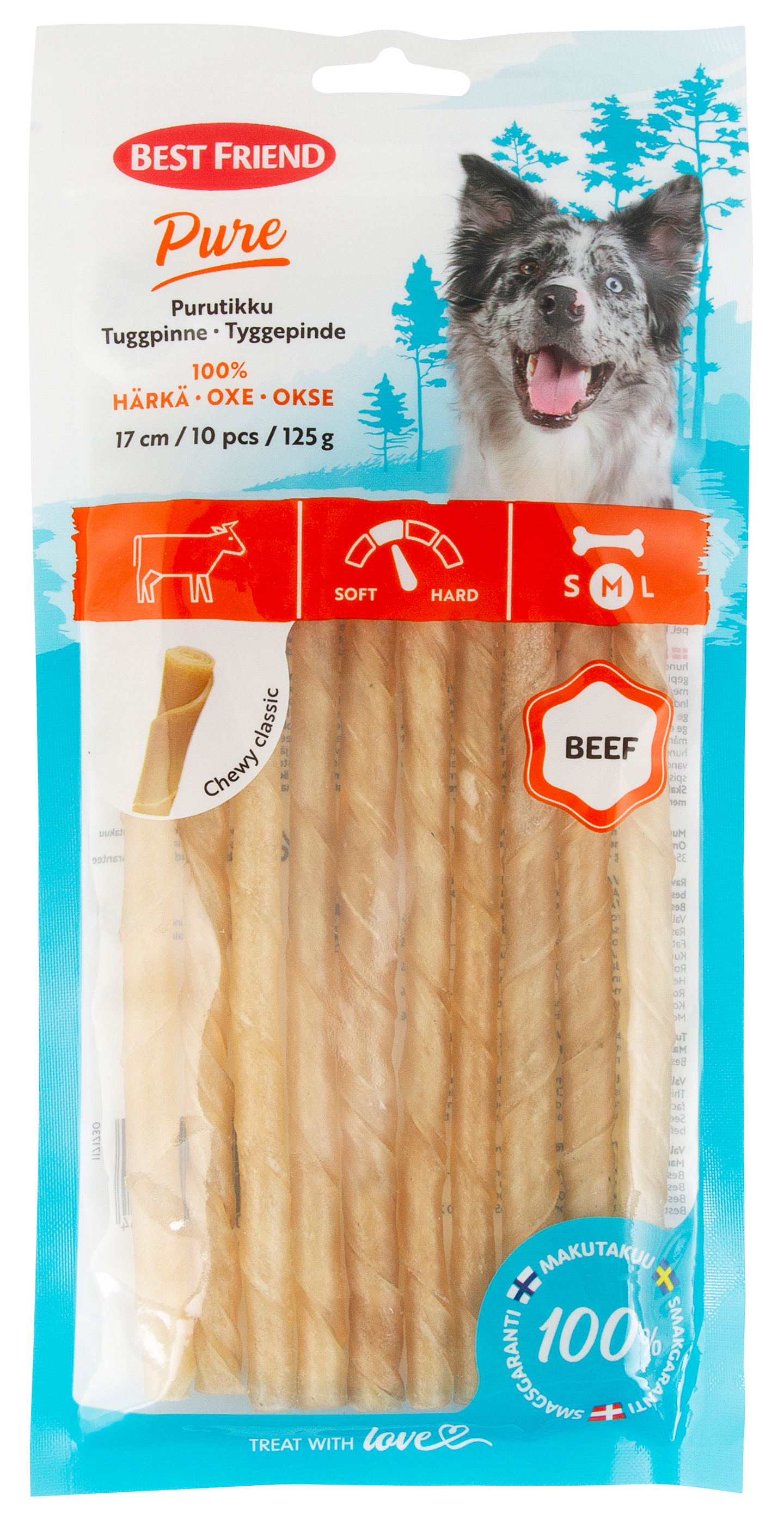 Best Friend Pure purutikku härkä 17 cm 10 kpl 125 g