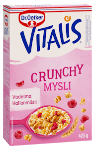 Vitalis Crunchy 425g vadelma -30% sokeria