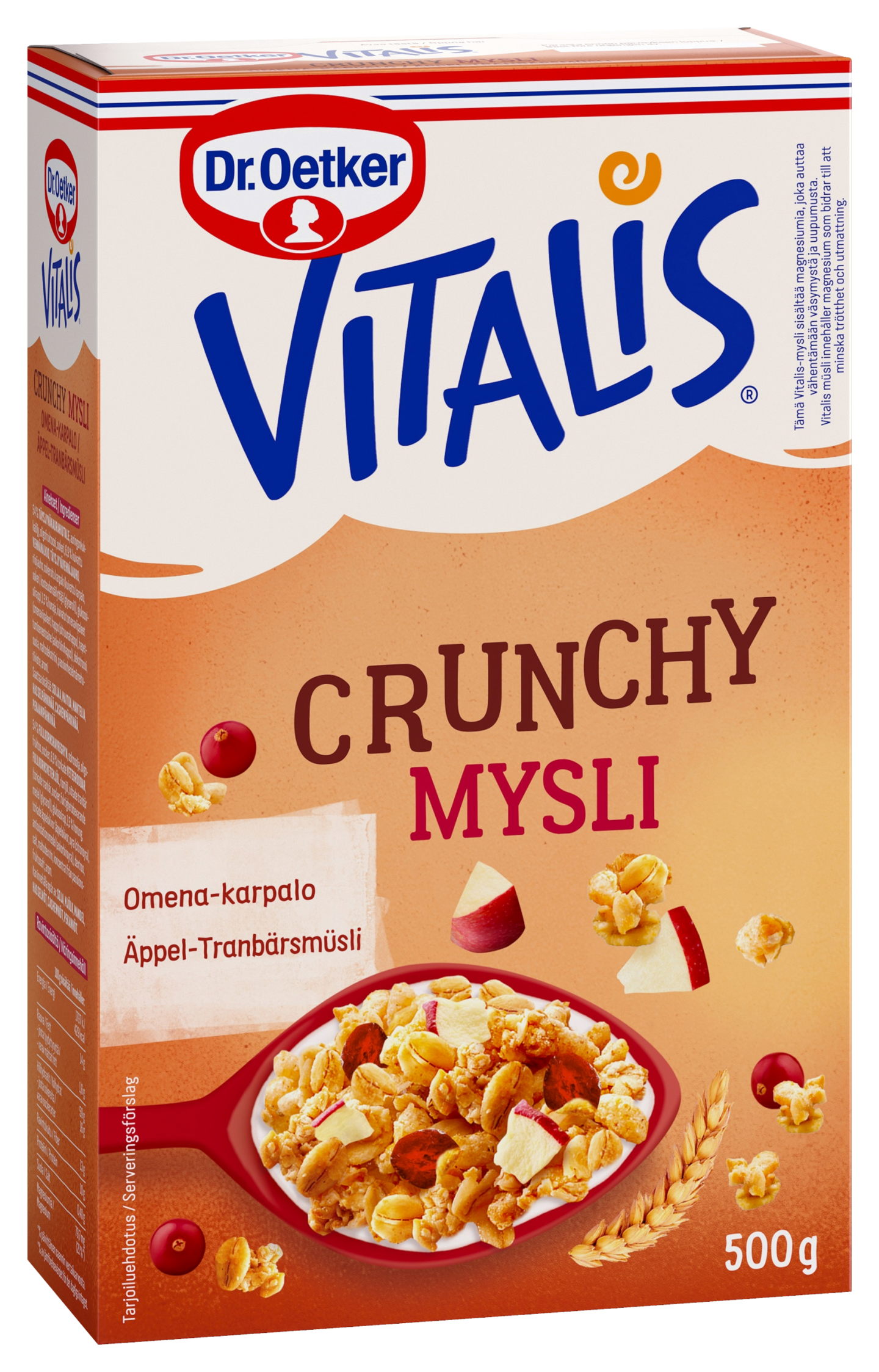 Vitalis Crunchy mysli 500g omena-karpalo