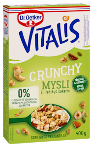 Dr. Oetker Vitalis Crunchy Ei lisättyä sokeria pähkinät & siemenet mysli 400 g