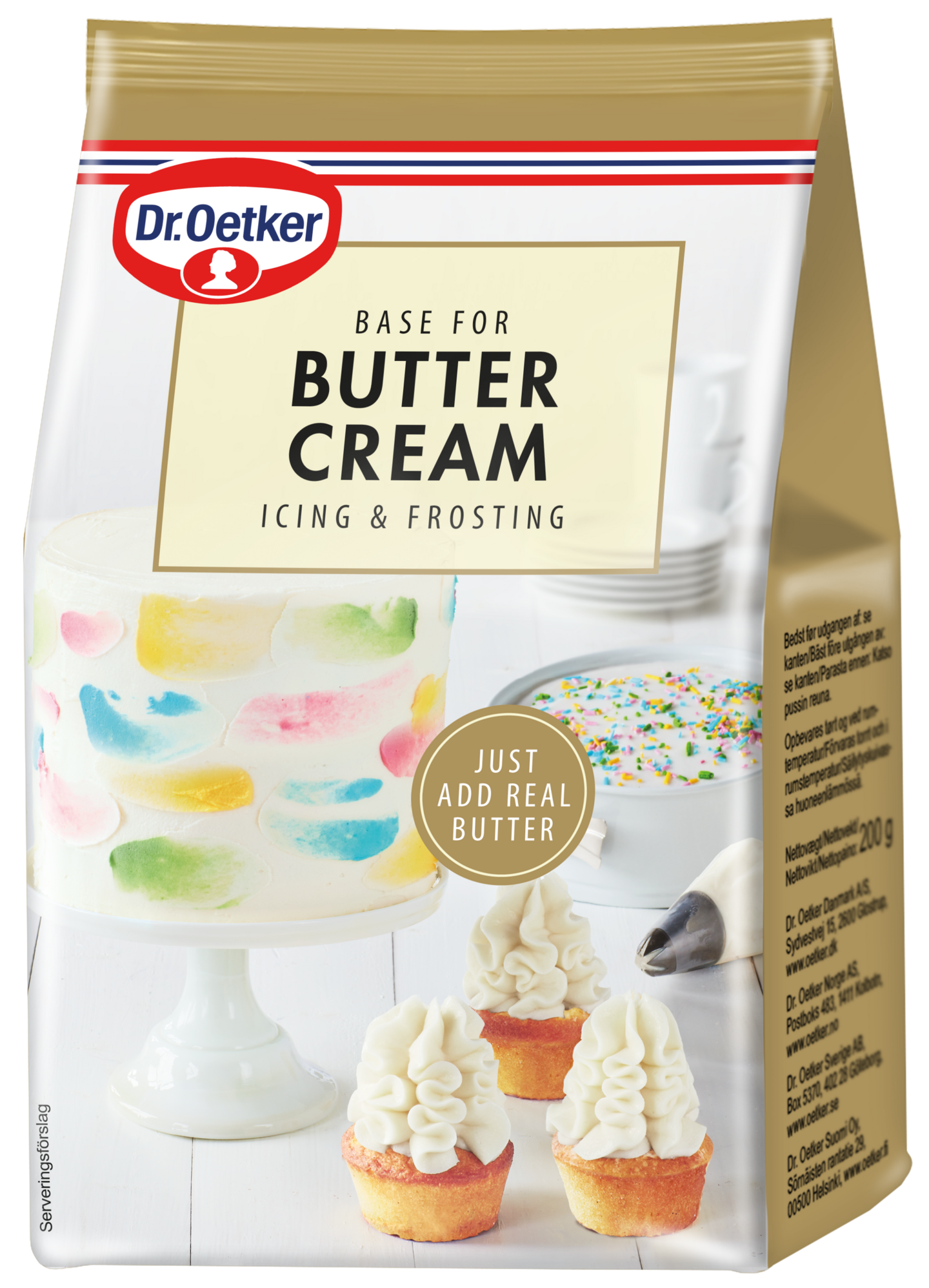 Dr. Oetker butter cream icing & frosting -kuorrutejauheseos 230g