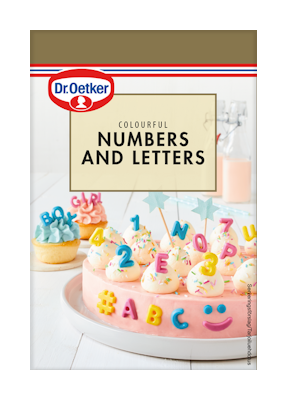 Dr.Oetker Värikkäät numerot ja kirjaimet 48g kakun koristeluun.