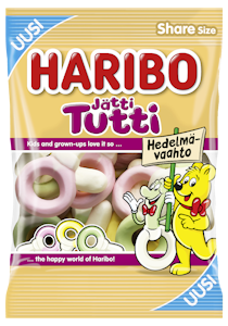 HARIBO Jättitutti Hedelmävaahto karkkipussi 120g