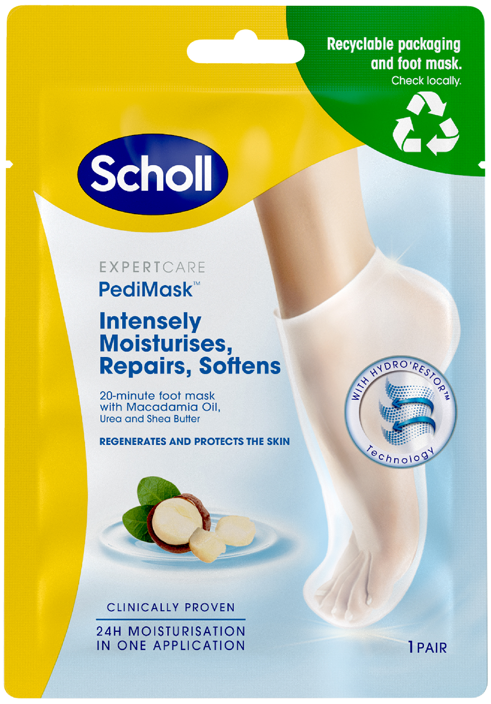 Scholl PediMask jalkanaamio kosteuttava