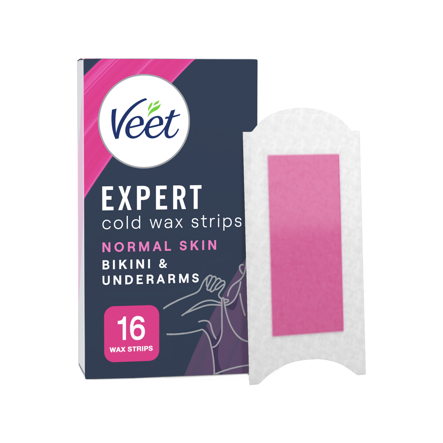 Veet Expert kylmävahaliuskat 16kpl bikini ja kainalo normalille iholle