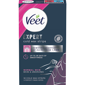 Veet Expert kylmävahaliuskat 16kpl bikini ja kainalo normalille iholle