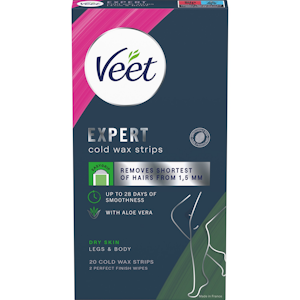 Veet Expert kylmävahaliuskat 20 kpl vartalo ja jalat kuivalle iholle