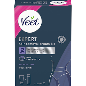 Veet Expert koko bikinialueen karvanpoistopakkaus 2x50ml kaikille ihotyypeille