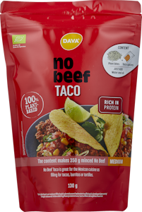 Dava Luomu No Beef Taco kasviproteiinimuru 130g Medium