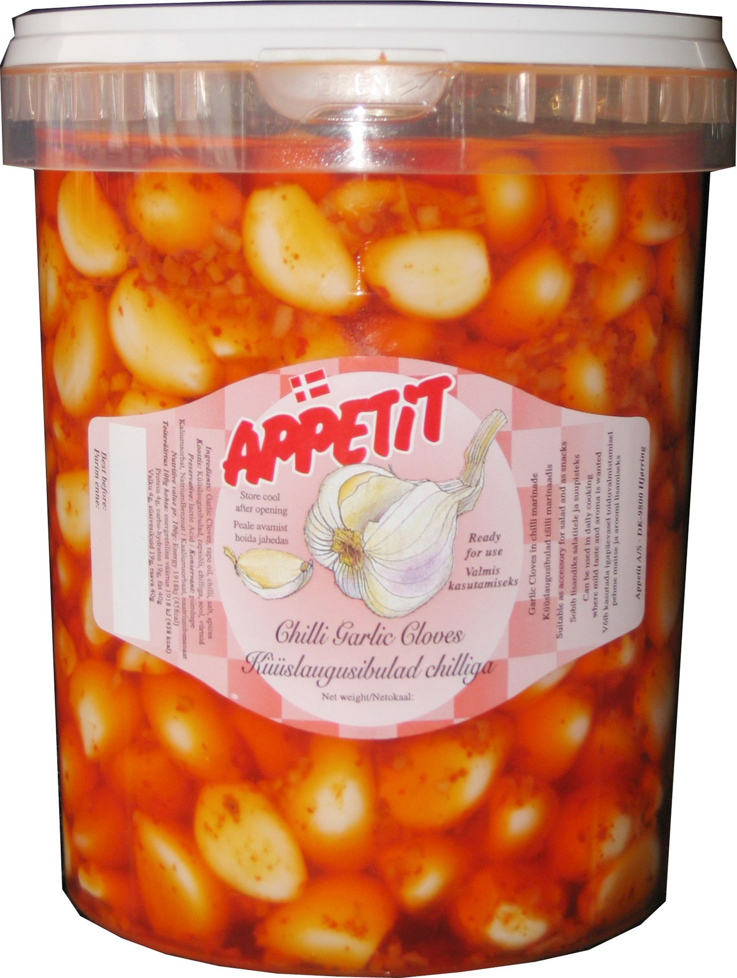 Appetit chilimarinoidut valkosipulin kynnet 1500g