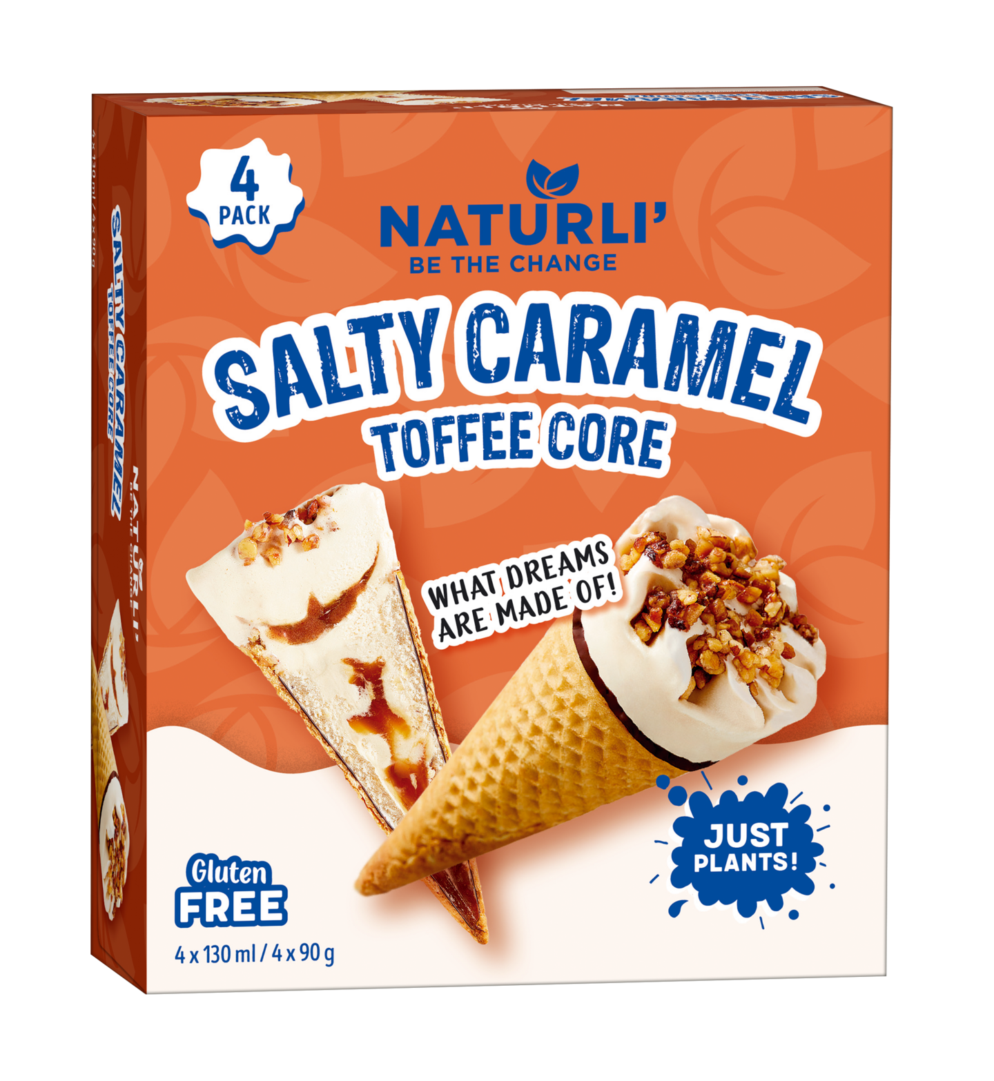 Naturli salty caramel soft core vegaaninen jäätelö 4x90g