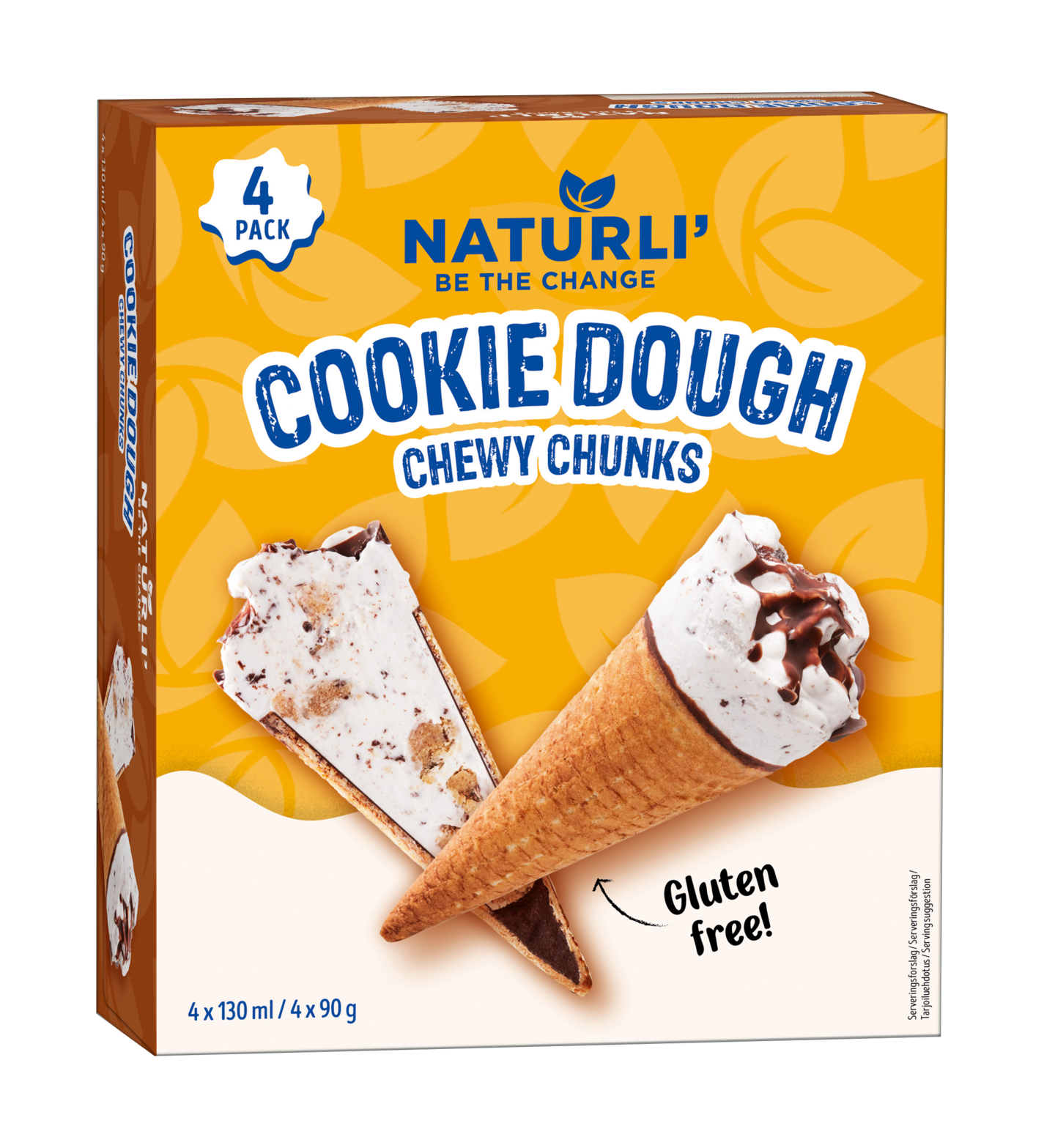 Naturli cookie dough vohveli vegaaninen jäätelö 4x130ml/4x90g