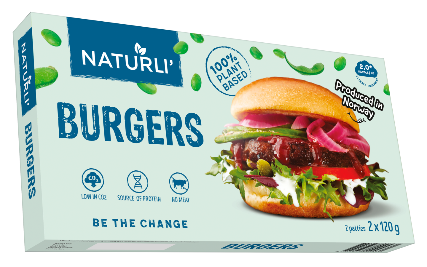 Naturli burgers vegaaninen hampurilaispihvi 2x120g pakaste