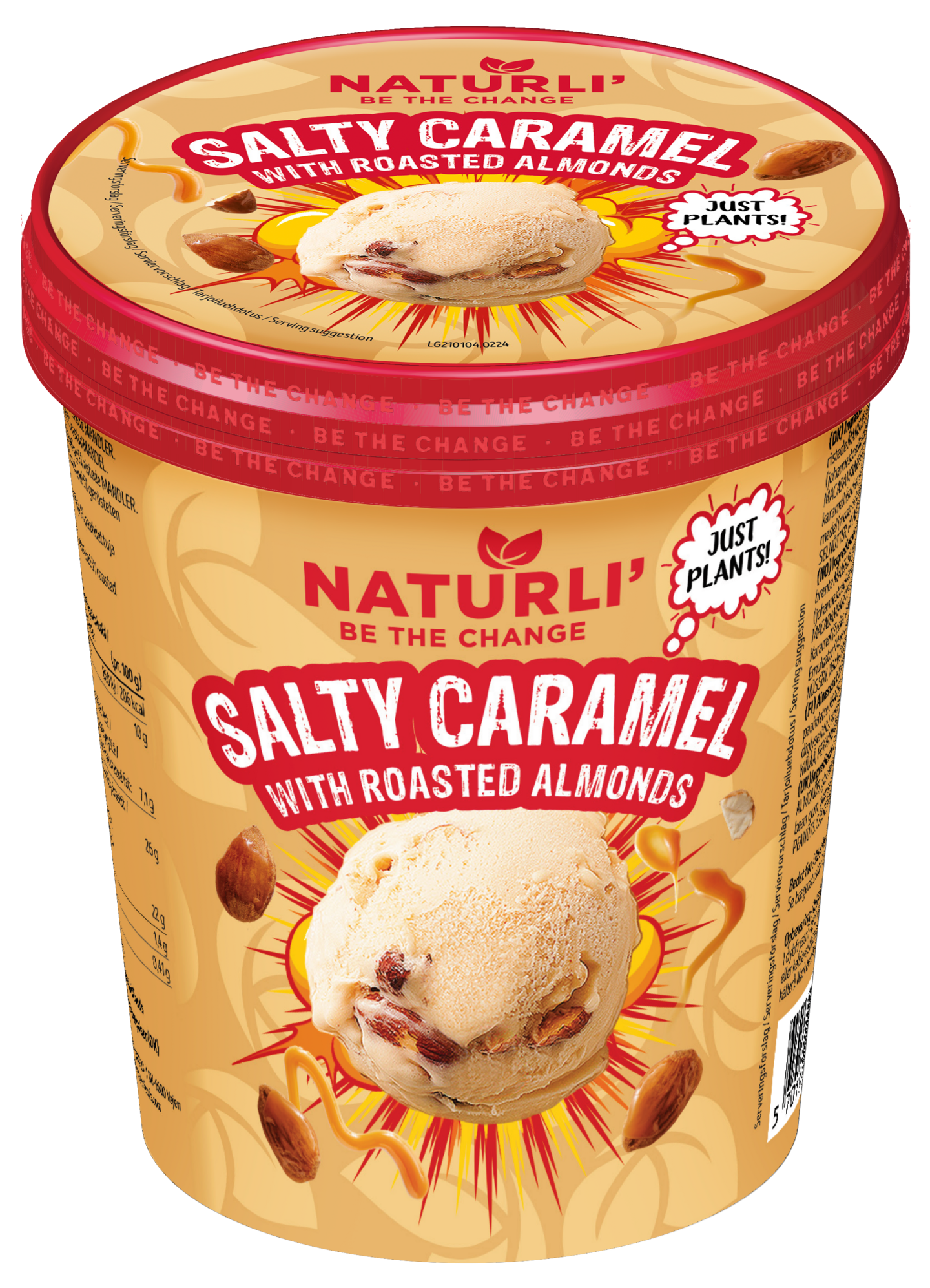 Naturli salty caramel ice dream w roasted almonds vegaaninen jäätelö 480ml/320g