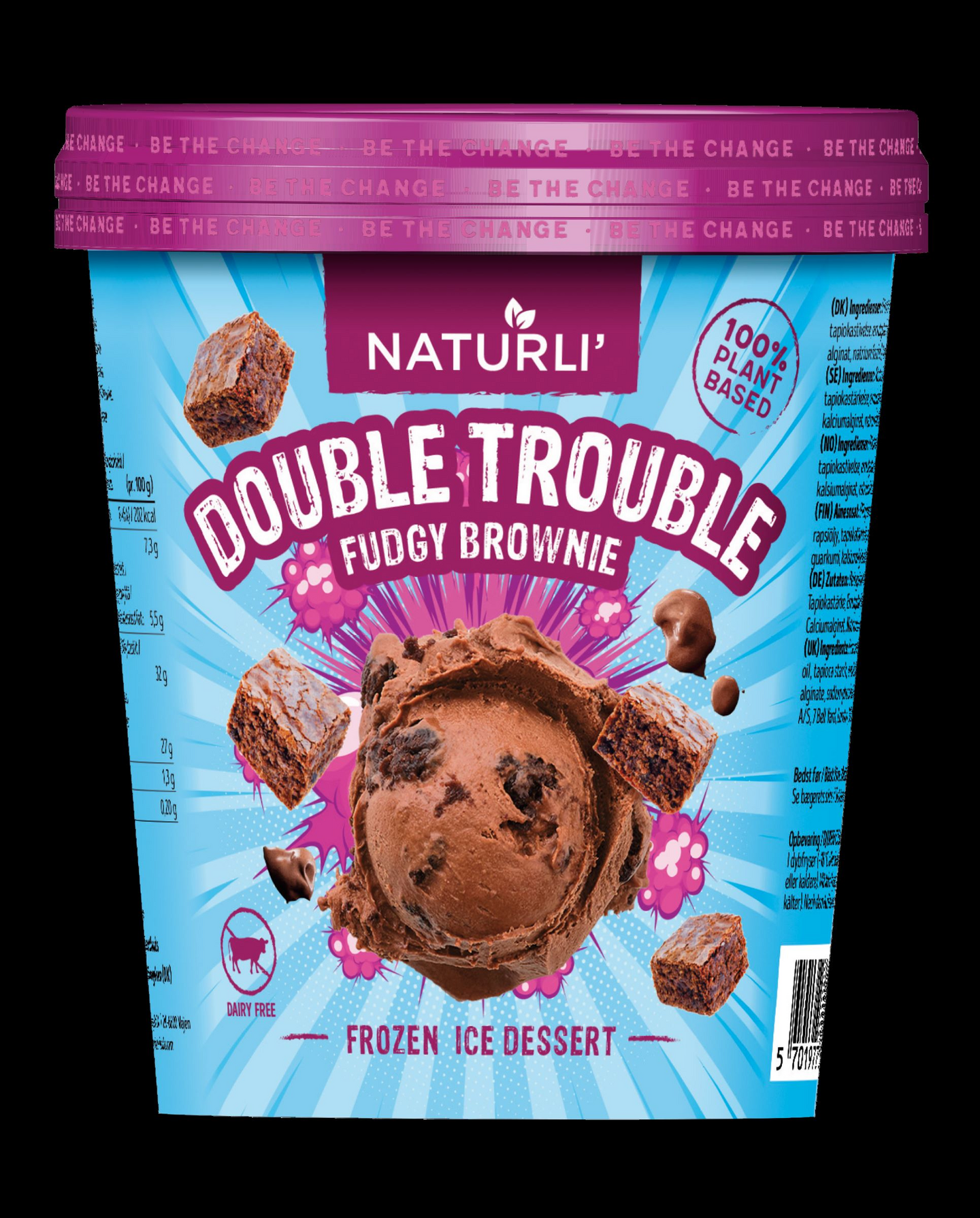 Naturli' double trouble fudgy brownie vegaaninen jäätelö 480ml/320g