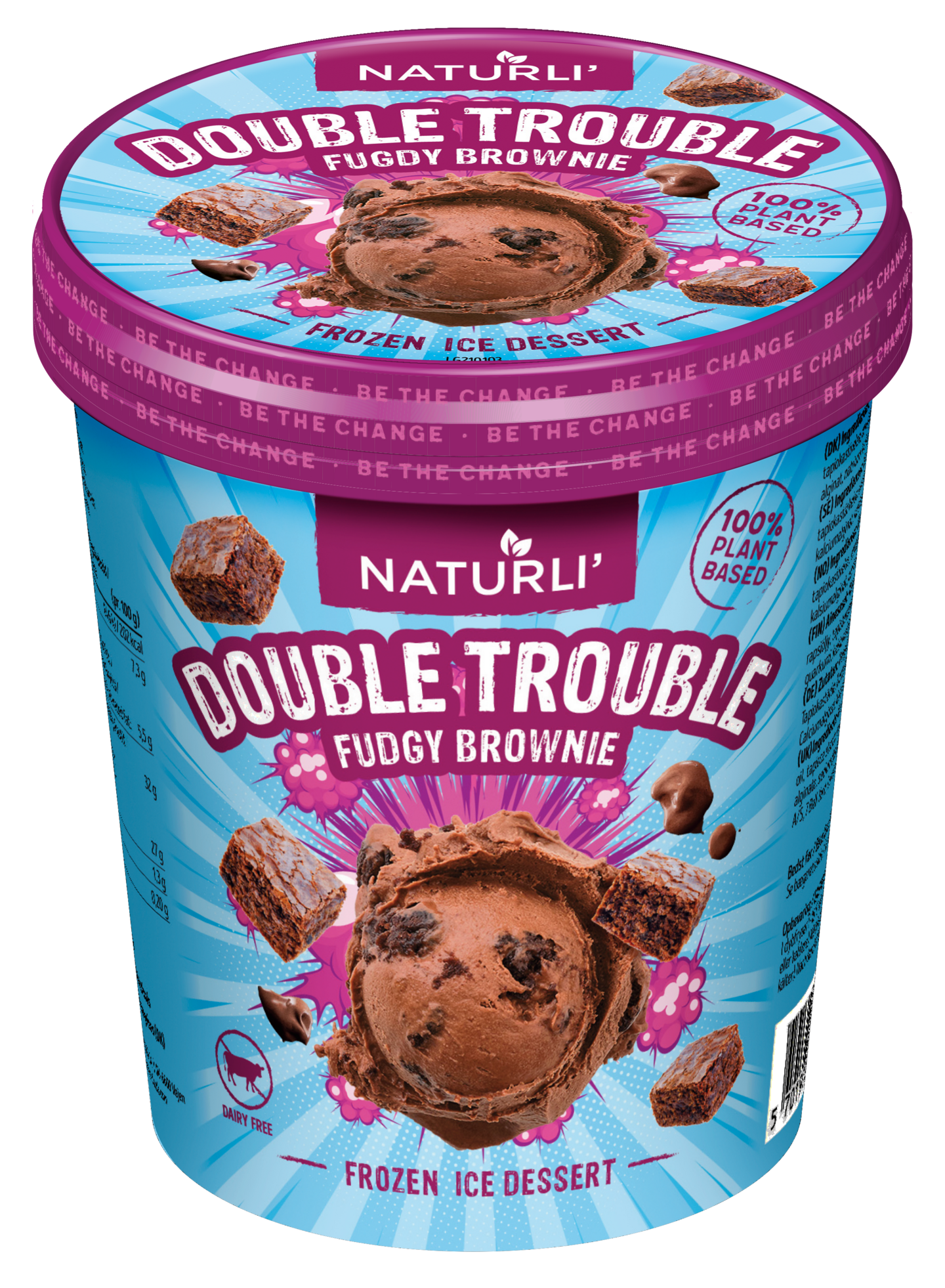 Naturli' double trouble fudgy brownie vegaaninen jäätelö 480ml/320g