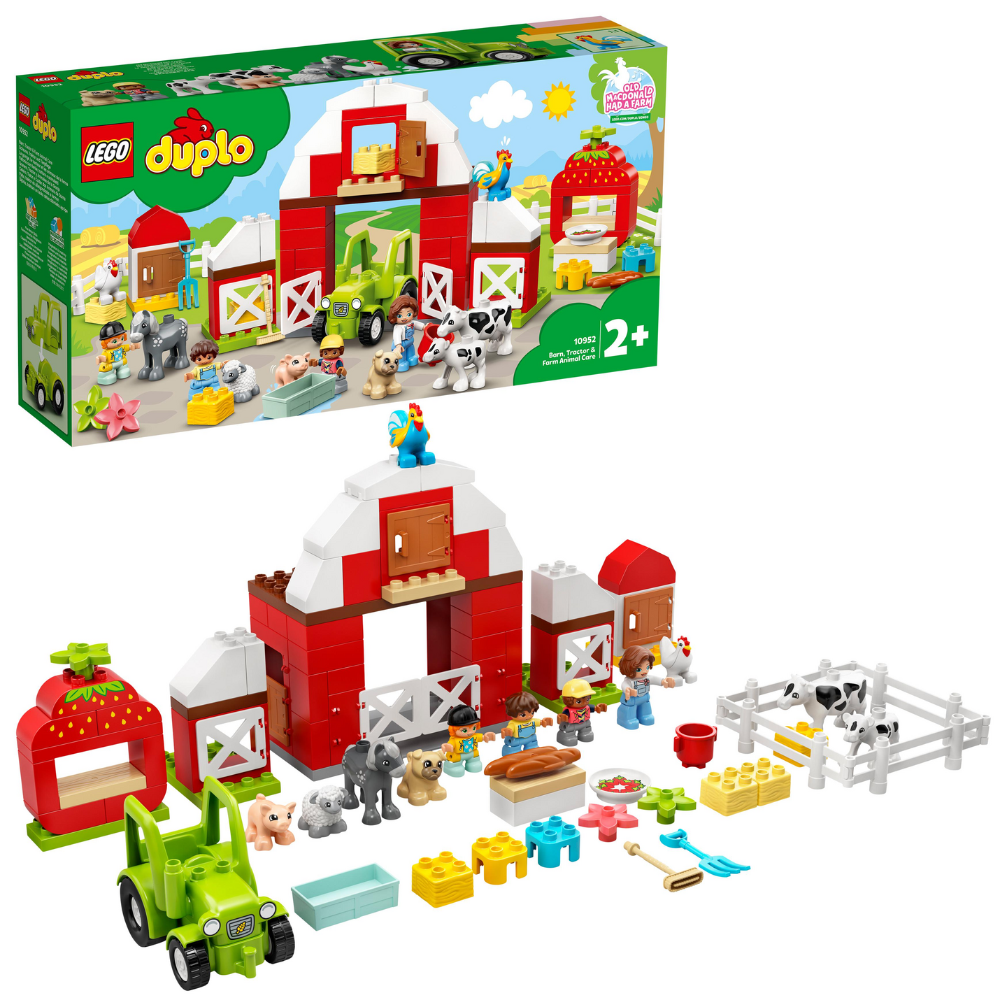 LEGO DUPLO Town 10952 Navetta, traktori ja maatilan hoitoeläimet