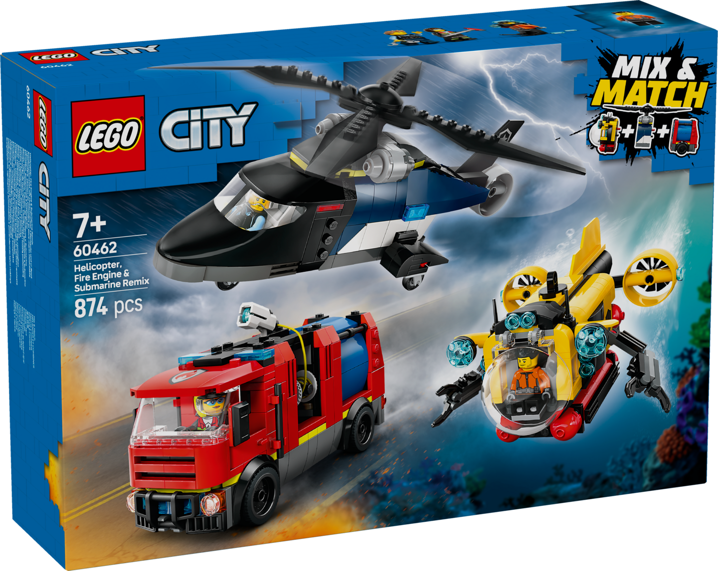 LEGO City 60462 kopteri, pauto ja svene