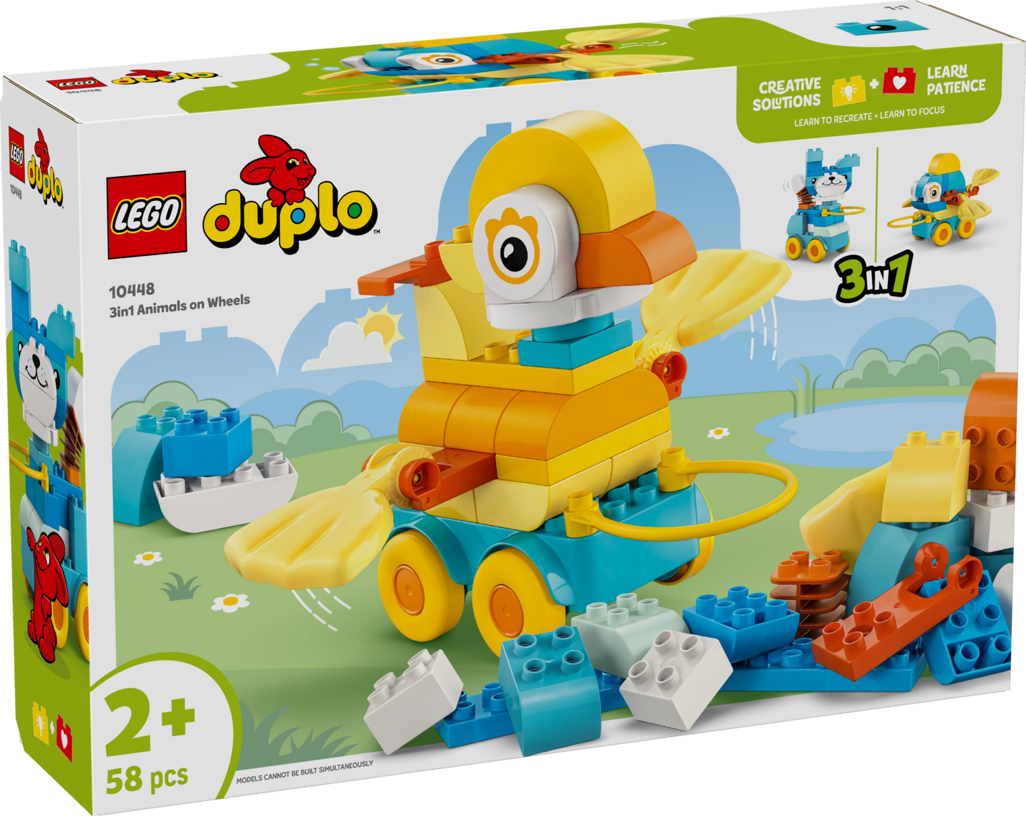 LEGO DUPLO 10448 Kaupunki: Eläimiä pyörien päällä – 3in1-setti