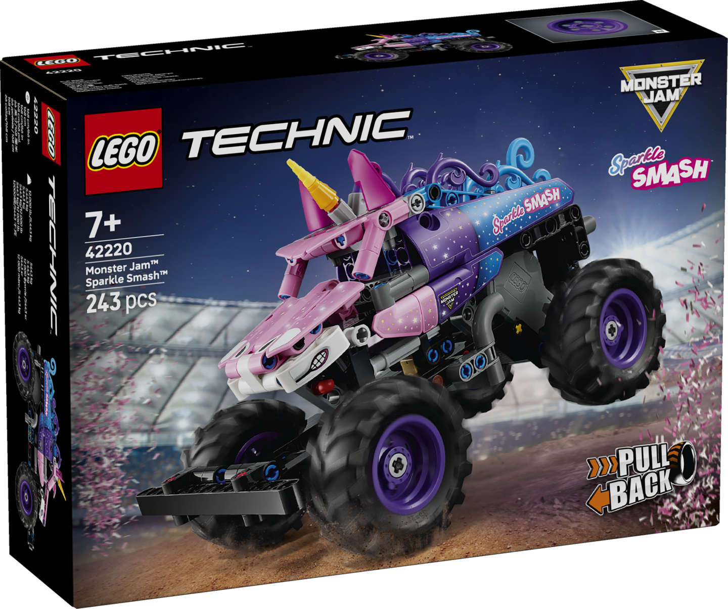 LEGO Technic 42220 Monster Jam™ Sparkle Smash™ vetomoottorilla
