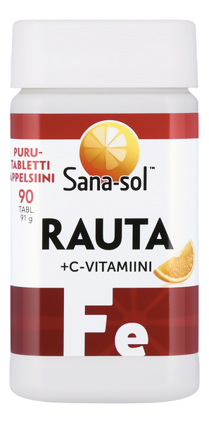 Sana-sol Rauta&C-vitamiini appelsiini 90purutabl/91g