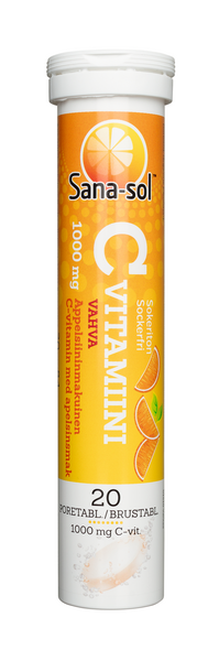 Sana-sol C-vitamiini 1000mg appelsiini 20 poretablettii/84g
