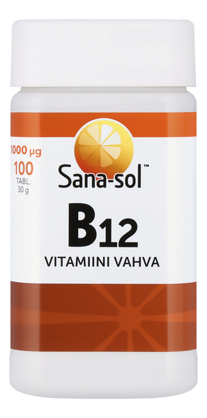 Sana-sol B12-vitamiini 1000µg 100tabl/30g