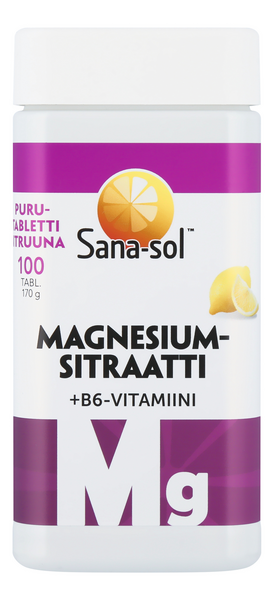 Sana-Sol Magnesium+B6 purutabletit 100tabl 170g