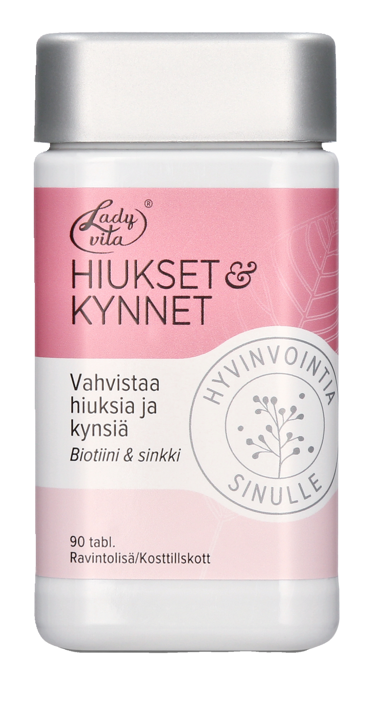 Ladyvita Hiukset&kynnet ravintolisä Peltokorte-oluthiiva-vitamiini-kivennäisainetabletti 90 tabl