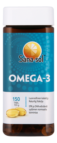 Sana-sol Omega-3 kalaöljyvalmist 150 tabl.