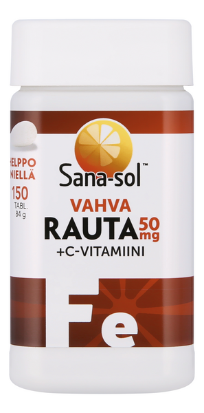 Sana-sol Vahva Rauta 50mg+C-vitamiini 150 tab 84g