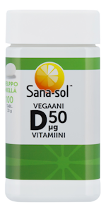 Sana-sol Vegaani D-vitamiini 50µg 100tabl 33g