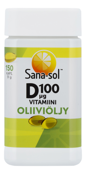 Sana-sol D-vitam 100µg 150kaps oliiviöljy 51g