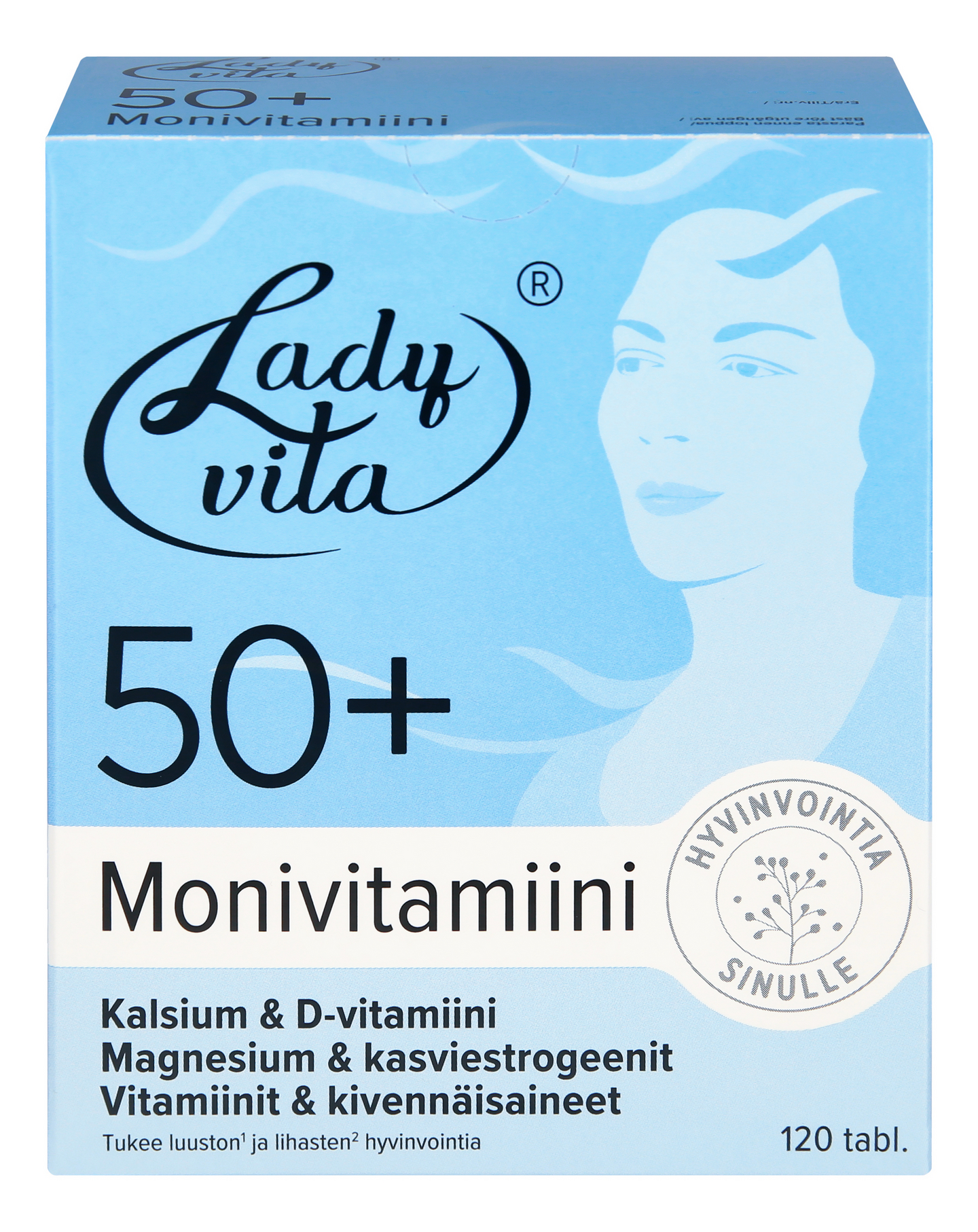 Ladyvita 50 kalsium-, monivitamiini- ja kivennäisainevalmiste 120 kpl